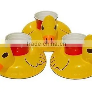 Eco-friendly Pvc Inflatable Duck Floating Drink Holder thumbnail-1