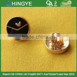 New Arrive Black Color Enamelled Fancy Metal Shank Button -- M1877 thumbnail-1