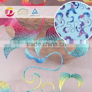 Nylon Polyester Cheap Border Printing Dress Lace Tulle Fabric thumbnail-5
