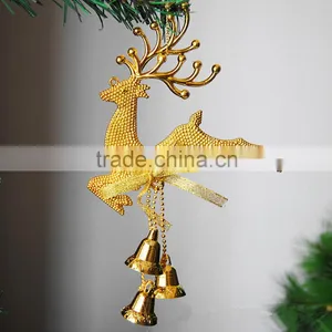 Hot Sale Gold Deer Plastic Bell Christmas Bell thumbnail-1