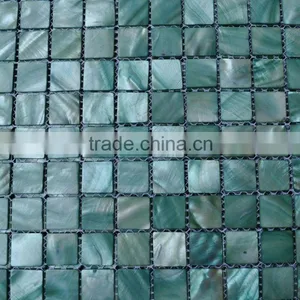 Elegant Silver Blue Shell Mother of Pearl Mosaic thumbnail-1