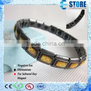 Customized Wristbands With Germanium Bracelets Mens Bracelets Gold Foil thumbnail-1