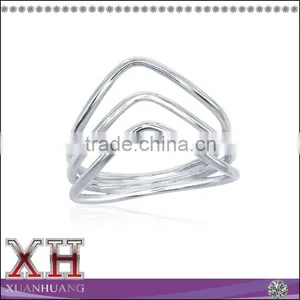Low Price and MOQ 925 Sterling Silver Triple-band Curved Finger Ring thumbnail-1