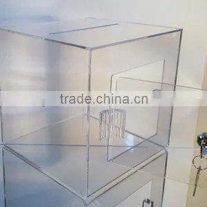 Acrylic Donation Box With Lock and Paper Insert thumbnail-1
