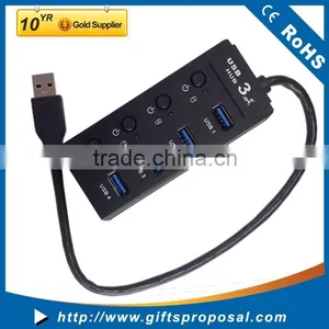 Powered USB 3.0 4-Port Compact Hub 5Gbps Transfer Rate With a Built-in 12" USB 3.0 Cable thumbnail-1