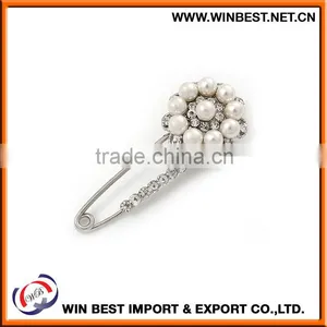 Hot Selling 2015 Costume Jewellery Trendy Brooches, Silver Safety Pin thumbnail-4