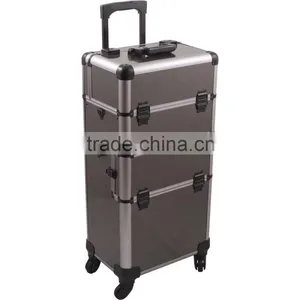 4-Wheel 2-in-1 Rolling Makeup Case With Easy-Slide and Extendable Trays, Includes Removable Tray and Extra Lid, 31-Inch, Smooth thumbnail-4
