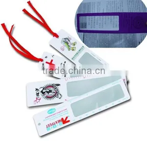 Reading Magnifier Bookmark, Plastic Pvc Card Magnifier Bookmark With Ribbon thumbnail-1