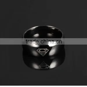 OEM Service Wholesale 316L Stainless Steel 18K Gold Plated Superman Wedding Rings thumbnail-4