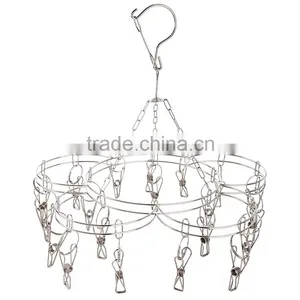 China Supplier Laundry Products Stainless Steel Sock Hanger With 20clips thumbnail-2