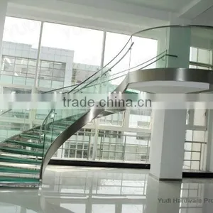 Hot Sale Steel Glass Curved Staircase, Glass Stairs China Suppiler --YUDI thumbnail-2