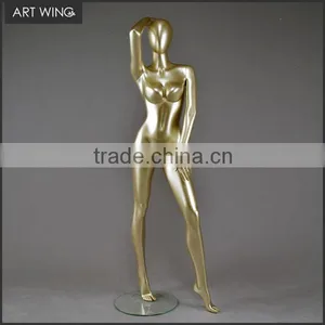 Full-body Fashion Female Display Flower Black Fiberglass Mannequin thumbnail-1