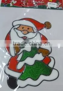 High Quality Santa Claus PVC Sticker For Window /Door Decoration thumbnail-2