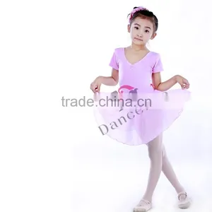C2157 Short Sleeve Ballet Dance Costumes Chiffon Girls Ballet Dress thumbnail-5