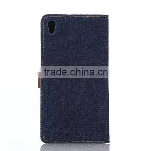 New Product Case for SONY Z4,special Design Case for LG Phone ,demin Style pu Leather Case for SONY Z4 With Wallet thumbnail-2