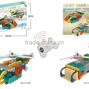 BNR900232 106pcs 2 IN1 RCTransport Aircraft Creative Plastic Educational Building Block thumbnail-1