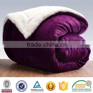 Faux Sherpa Fabric Solid Color Sherpa Blanket thumbnail-1