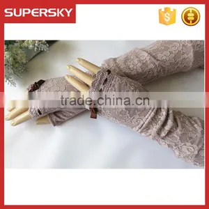 V-380 Wedding Fingerless Mesh Lace Wedding Dressing Bridal Glove Protection Sun Block Daily Gloves thumbnail-5