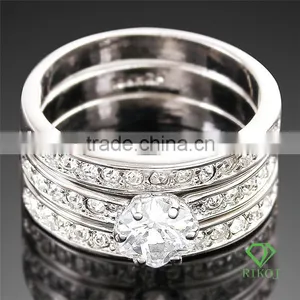 3pcs/Set 18kgp Jewelry Gold Rings Price With Stones Supplier's Choice thumbnail-6