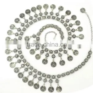 Fashion Gypsy Boho Hippie Shimmy Belt Belly Dancer Dangle Coins Waist Chain thumbnail-1