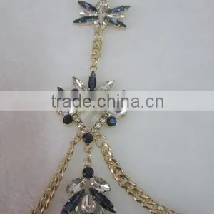 Europe and America Sexy Luxury Beach Bikini With Rhinestone Waist Belly Body Chian thumbnail-2