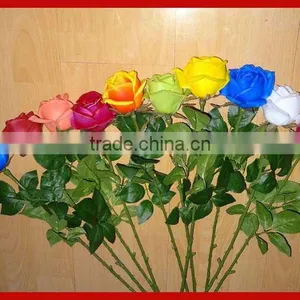 Silk Long Single Stem Mult-color Real Touch Flower Rose thumbnail-1