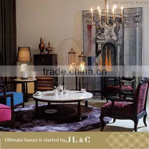 AT05-51 Hand Carving Feet Solid Wood Round Tea Table High-end Furniture Factory Price From China JL&C Furniture thumbnail-2