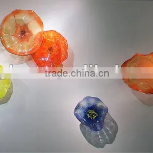 Dishing Glass and Blown Art Glass Wall Art Xo-7032 and Decoration Blown Glass Plate and Home Glass Wall Decoration thumbnail-1