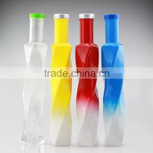 Handcraft Glass Bottle Custom Shape Fruit Juice Glass Bottle 300ml Frosted Glass Bottle thumbnail-6