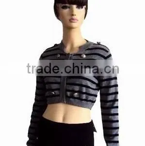 Ladies Striped Knitted Jacket thumbnail-1