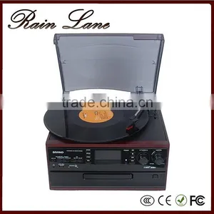 Rain Lane Nostalgic Wooden CD Record Play Cassette lp Play With Speakers thumbnail-1