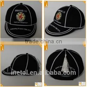 6 Panel Black 100% Cotton Embroidered Character Custom Baseball Cap Whoesale thumbnail-6