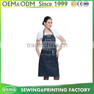 Wholesale 2016 Latest Cotton Denim Adult Home Kitchen Apron For Sale thumbnail-5