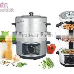 3-layer Stainless Steel Electrical Steamer for Kitchen Use thumbnail-1