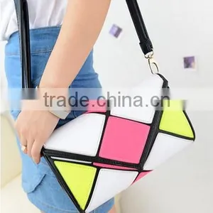 Colored Check Small Hand Bag, Single Shoulder Bag thumbnail-2