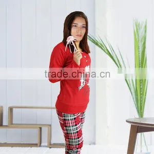 Kevince Flannel & Interlock Pyjamas 3pcs Set Knitting Woman Clothing Nightwear Homewear MOQ 1000sets thumbnail-4