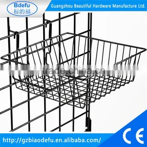 300mm*300mm*100mm Gridwall/Slatwall Wire Basket Chrome/Black/White thumbnail-1