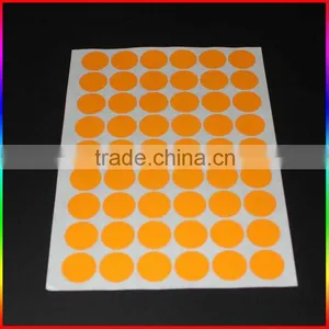 Fluorescence Orange Paper Circle Sticker thumbnail-1