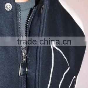 Melton Wool With Geniune Leather Sleeves Varsity Jacket , Wool Body With Leather Arms Varsity Jackets thumbnail-4
