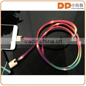 New Design Visible LED Light Flashing LED USB Cable Type C Usb Cable for Meizu thumbnail-3