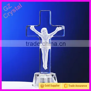 Jesus 3D Laser Engraving Crystal Cross Standing thumbnail-3