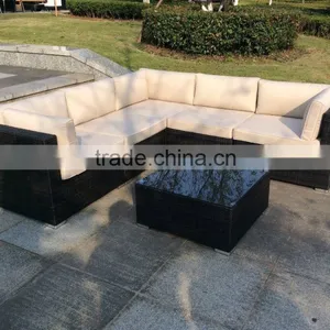 Latest Design L-shape Rattan Wicker Garden Furniture Sofa Set thumbnail-1