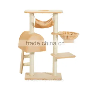 PawHut 100 cm Deep Cream Cat Tree Scratching Activity Center thumbnail-3