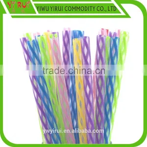 Factory Directly Supply Colorful Plastic Striped Straight Straws thumbnail-1