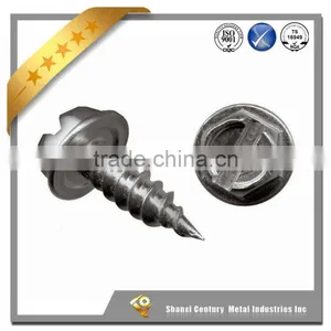 #6 x 3/4" 18-8 Stainless Steel Slotted Hex Washer Head Self-piercing Screws thumbnail-1