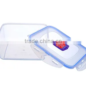 Clear Square Plastic Microwave Food Storage Container With Lock Lid thumbnail-2