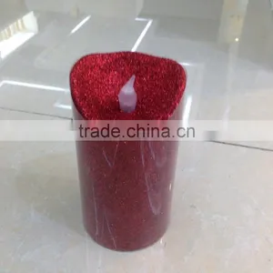 Led Flameless Candles Red Glitter Led Real Wax Candles Battery Operated Real Wax Candles Home Wax Candle Light thumbnail-6