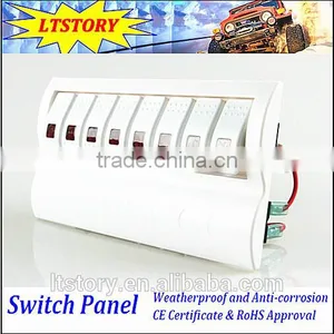 8 GANG Waterproof Rorcker Switches Plastic Panel With Breaker Back thumbnail-1