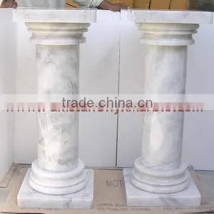 A GRADE ZIARAT WHITE MARBLE PEDESTALS thumbnail-3