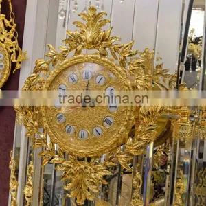 Home Luxury Decoration Antique 24K Gold Plated Floor Clock,Grandfather Clock, Elegant Brass Mounted Floor Clock thumbnail-3